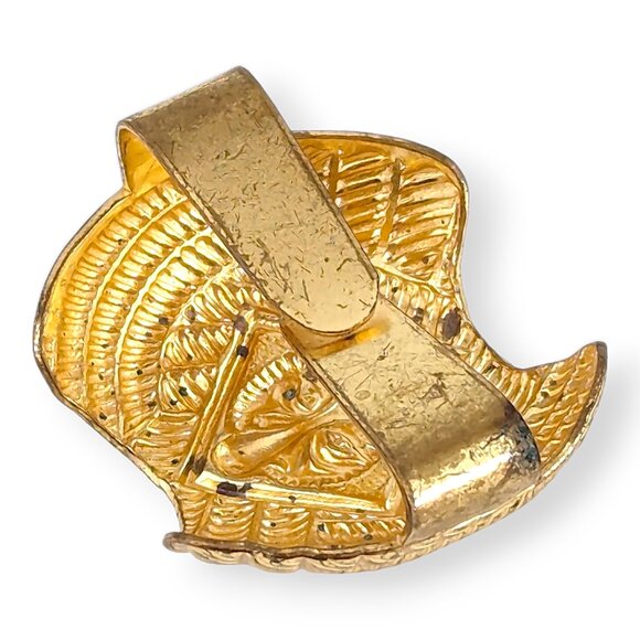 Cub Scout Neckerchief Slide Boy Scouts Tie Clip Blue Gold Toned Wolf Vintage BSA - Picture 9 of 10